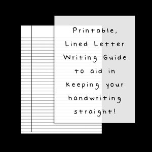 Papeterie imprimable, Sous-couche pour guide d'écriture de lettres avec lignes noires, Guide d'écriture manuscrite avec lignes, Téléchargement immédiat, Papier ligné, Papier ligné