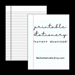 Cute Printable College Ruled Lined Notebook Paper With Margins Floral Lily  Flower Design Double Sided Black & White Easy Download -  Canada