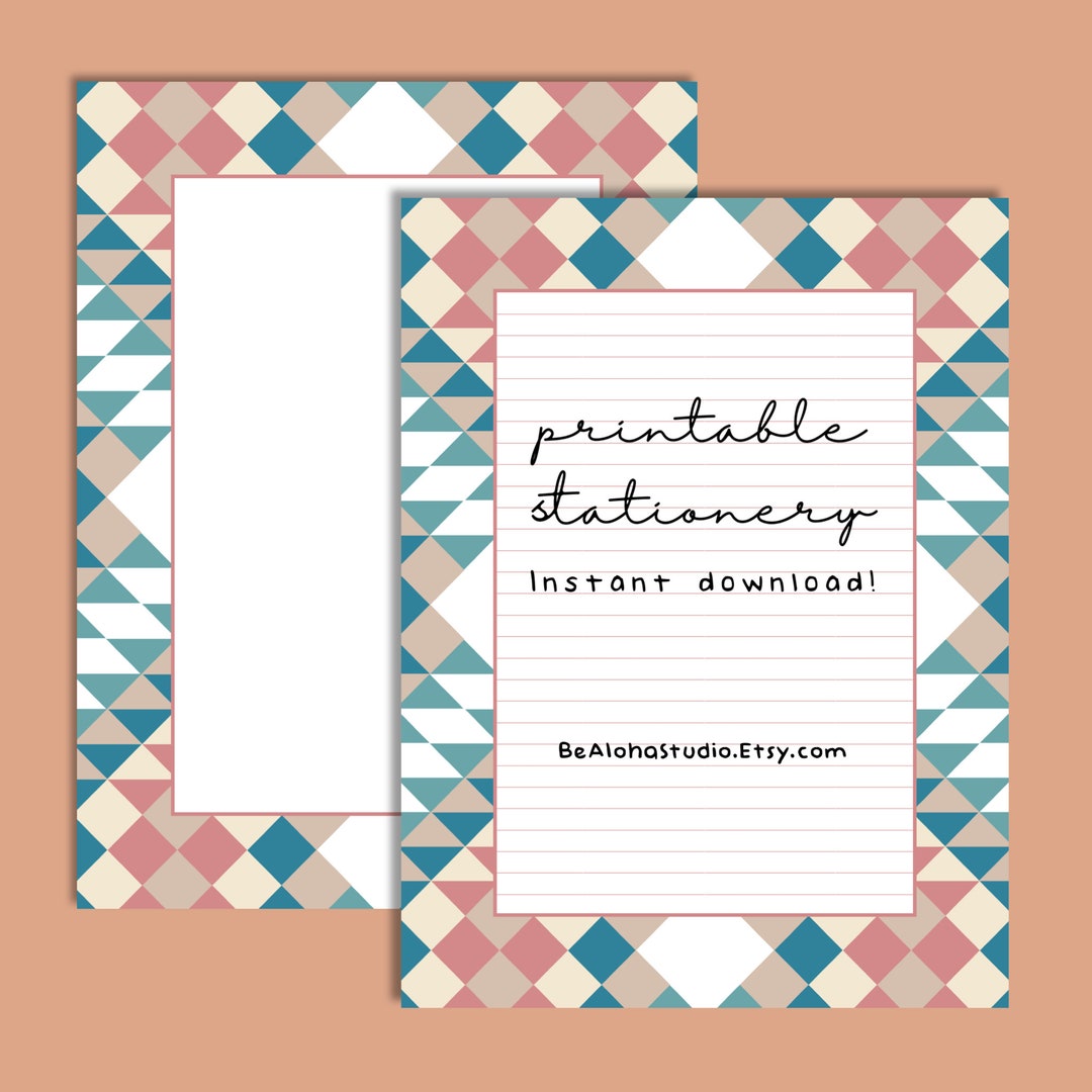 Printable Stationery PDF Printable Lined Paper Desert Boho - Etsy