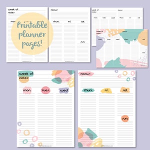 Undated, Printable Planner Pages, Weekly Planning Pages and Calendar ...