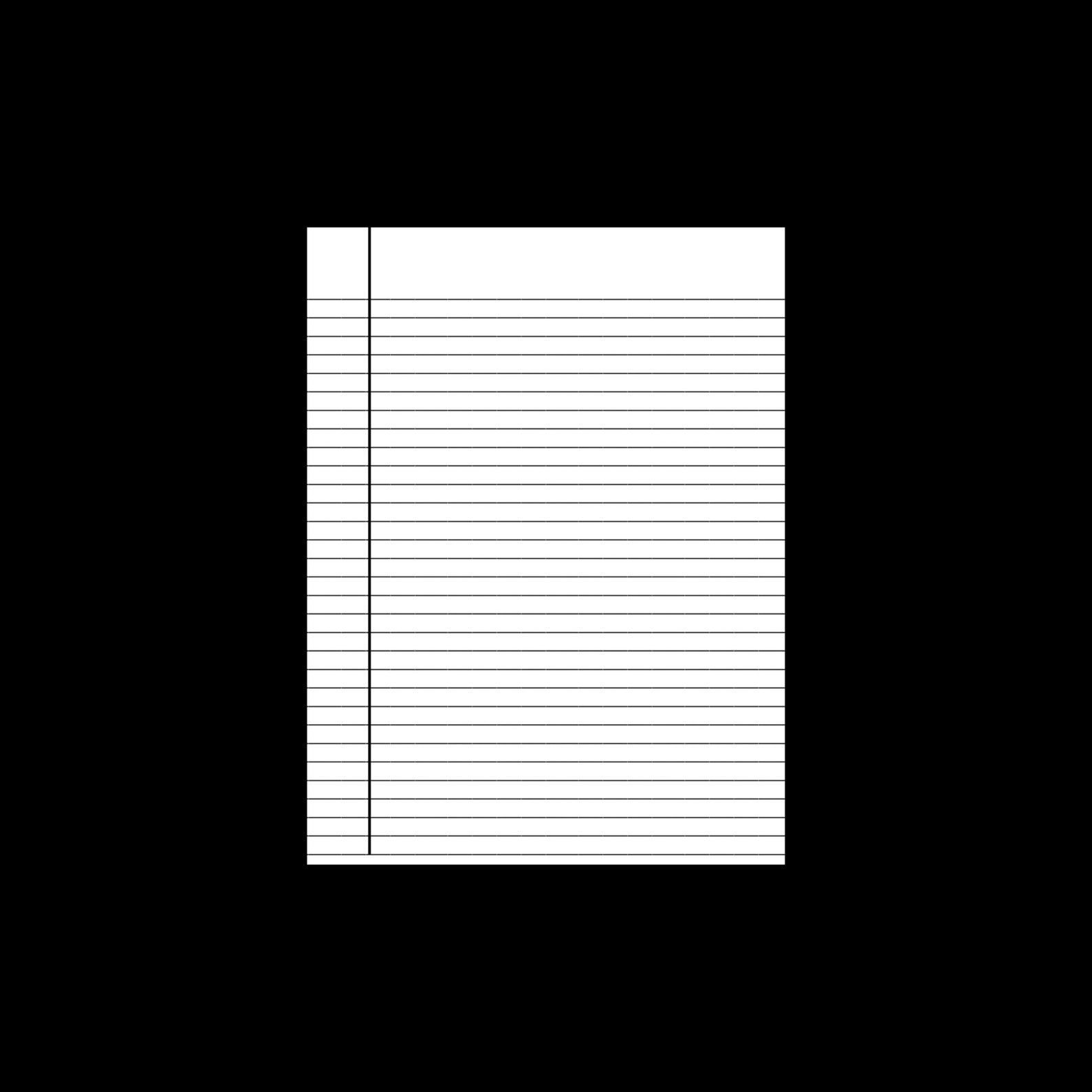 Printable Stationery, Black Lined Letter Writing Guide Underlay, Lined ...