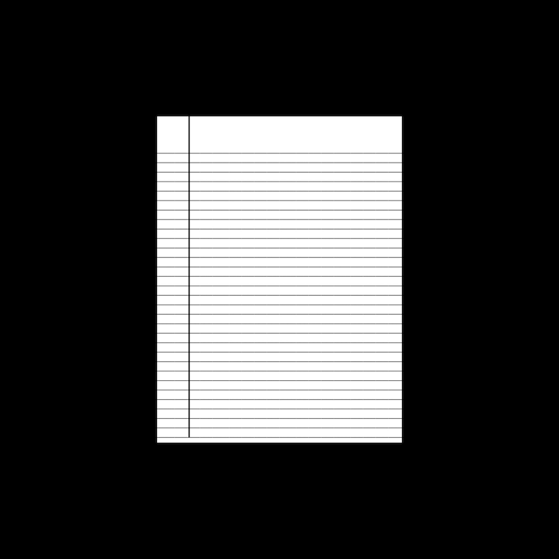 Printable Stationery, Black Lined Letter Writing Guide Underlay, Lined