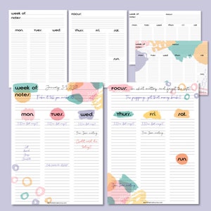 Undated, Printable Planner Pages, Weekly Planning Pages and Calendar ...