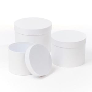 Scatole per cappelli bianche x 3, Set di scatole per cappelli,