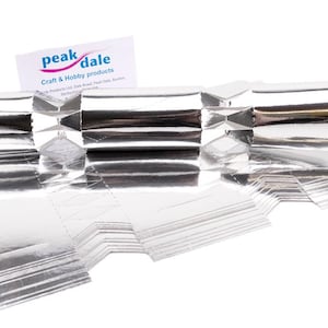 Cracker Board Metallic Silver Standard Pack of 12, cracker making kit, DIY Christmas crackers, cracker party favours, wedding crackers