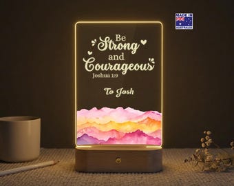 Personalised Bible Verse Acrylic Lamp, Bible Verse,Snow Mountain Christian Gift, LED Night Light