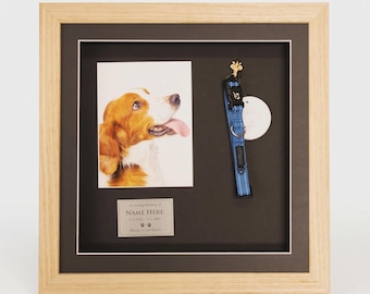 Pet Memorial Shadow Box Frames | 380mm x 380mm | 6x8" Window for Photos | Hook for Keepsakes | Engraved Plaques Available