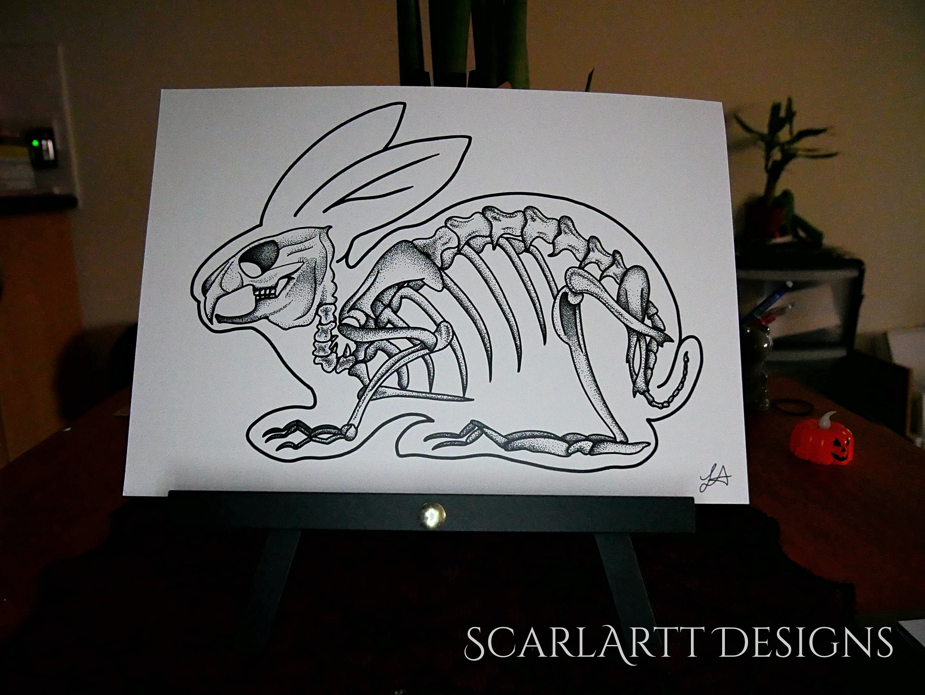 Rabbit Skeleton Print - Etsy