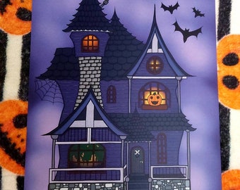 Haunted House A4 Print