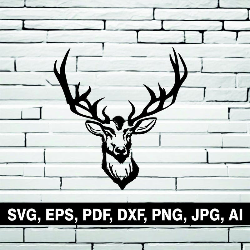 Stag Head Silhouette - Etsy
