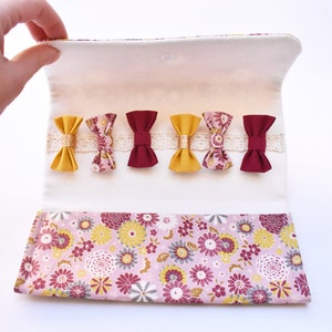 Pochette à barrette Rose Fleuri Vendu avec ces 6 barrettes afbeelding 1