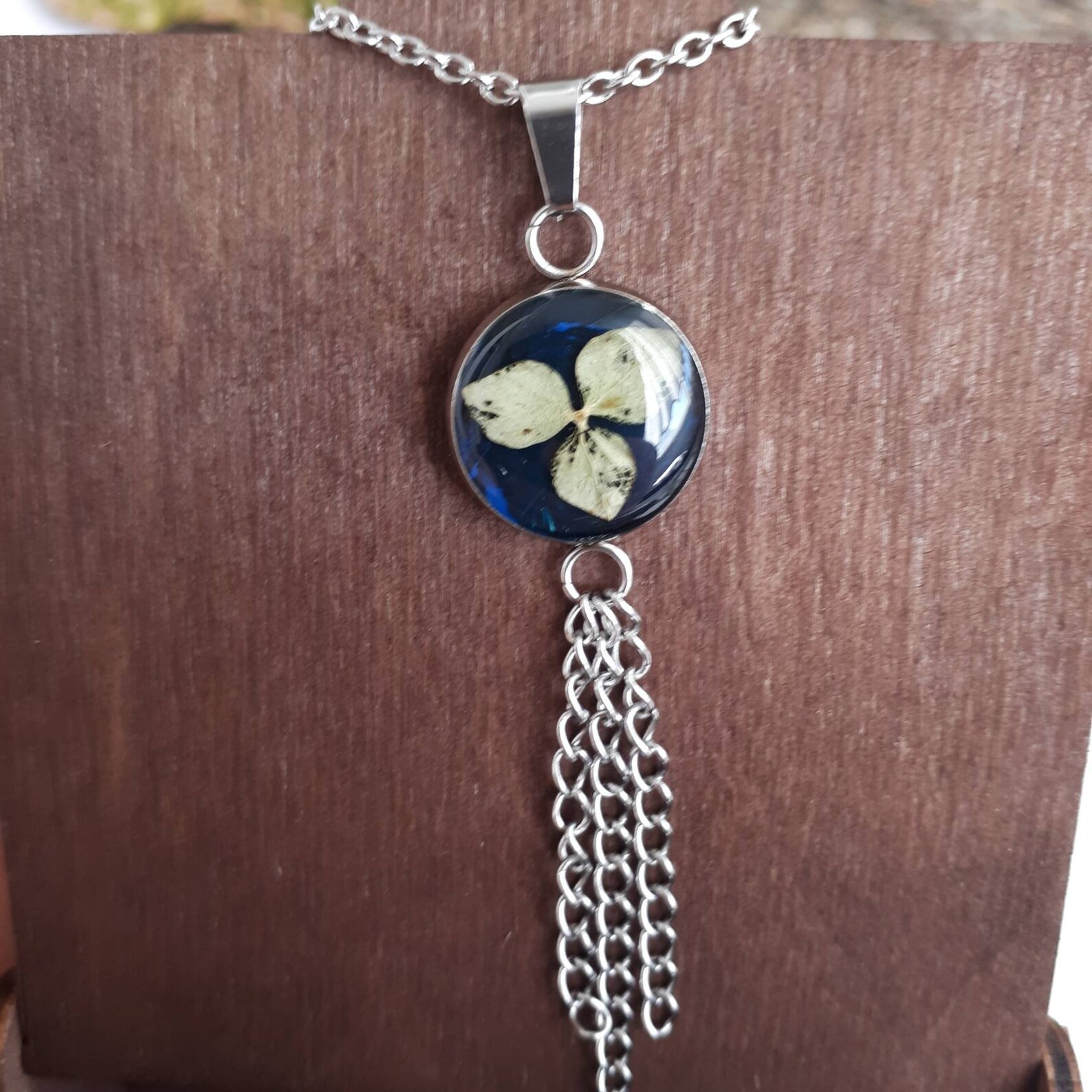 Epoxy resin jewelry handmade with real flower Pressed flower Etsy