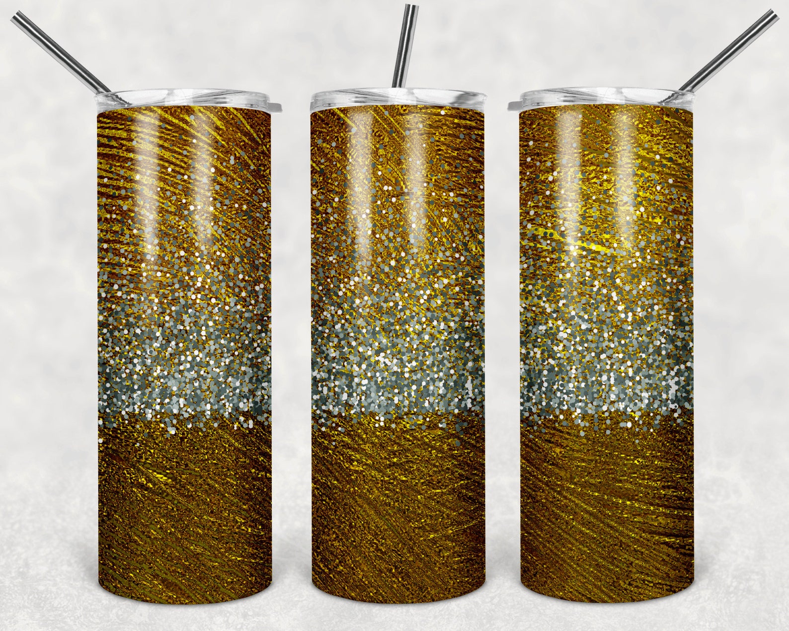 Yellow Glitter 20 oz Skinny Tumbler sublimation designs Etsy