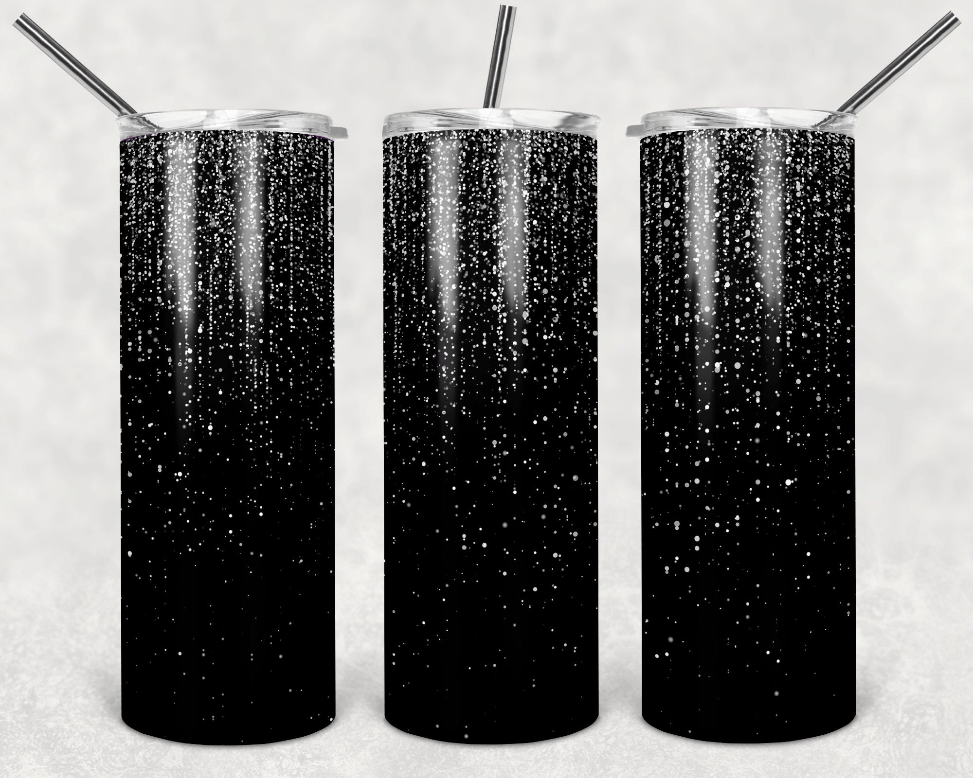 Black Matte Glitter Skinny Tumbler sublimation designs Etsy