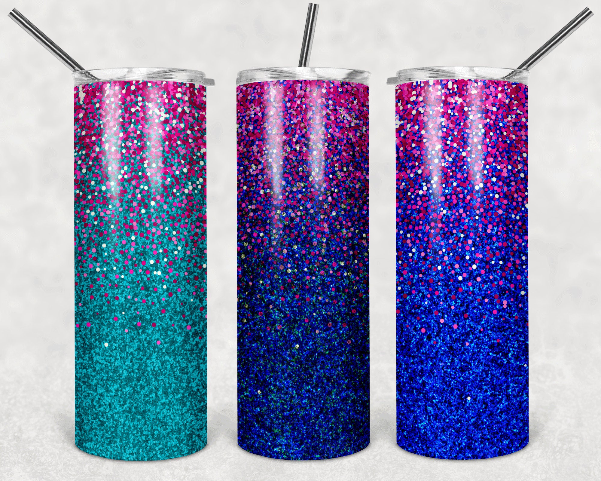 Turquoise Blue Aqua Glitter Skinny Tumbler sublimation designs Etsy