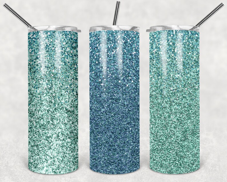 Turquoise Glitter Skinny Tumbler sublimation designs Downloads Etsy