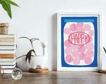 Mason Jar with Candy2 | Nursery Wall Decor | Room Decor | Printable Art | Wall Art