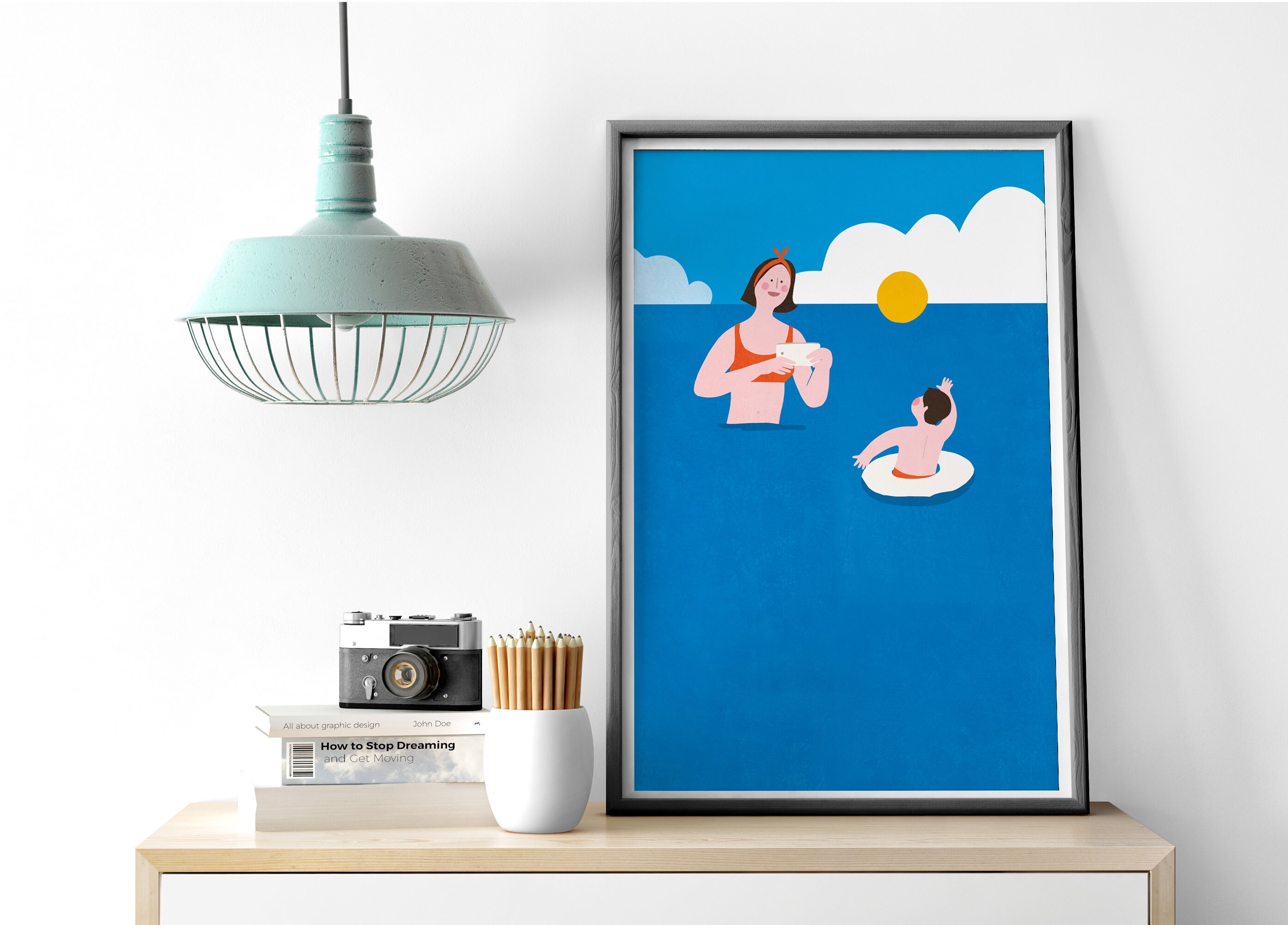 Swimming Art Printable Wall Decor Room Decor Printable | Etsy