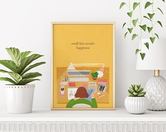 Small But Certain Happiness | Drawing Time | Printable Wall Decor  | Room Decor | Printable Art | Wall Art
