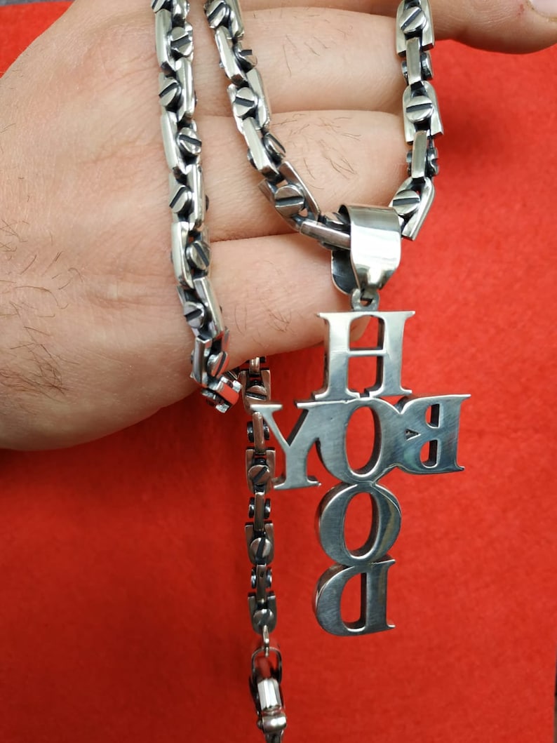 925 Sterling Silver Necklace Mens Silver Chain Necklace Mens Etsy