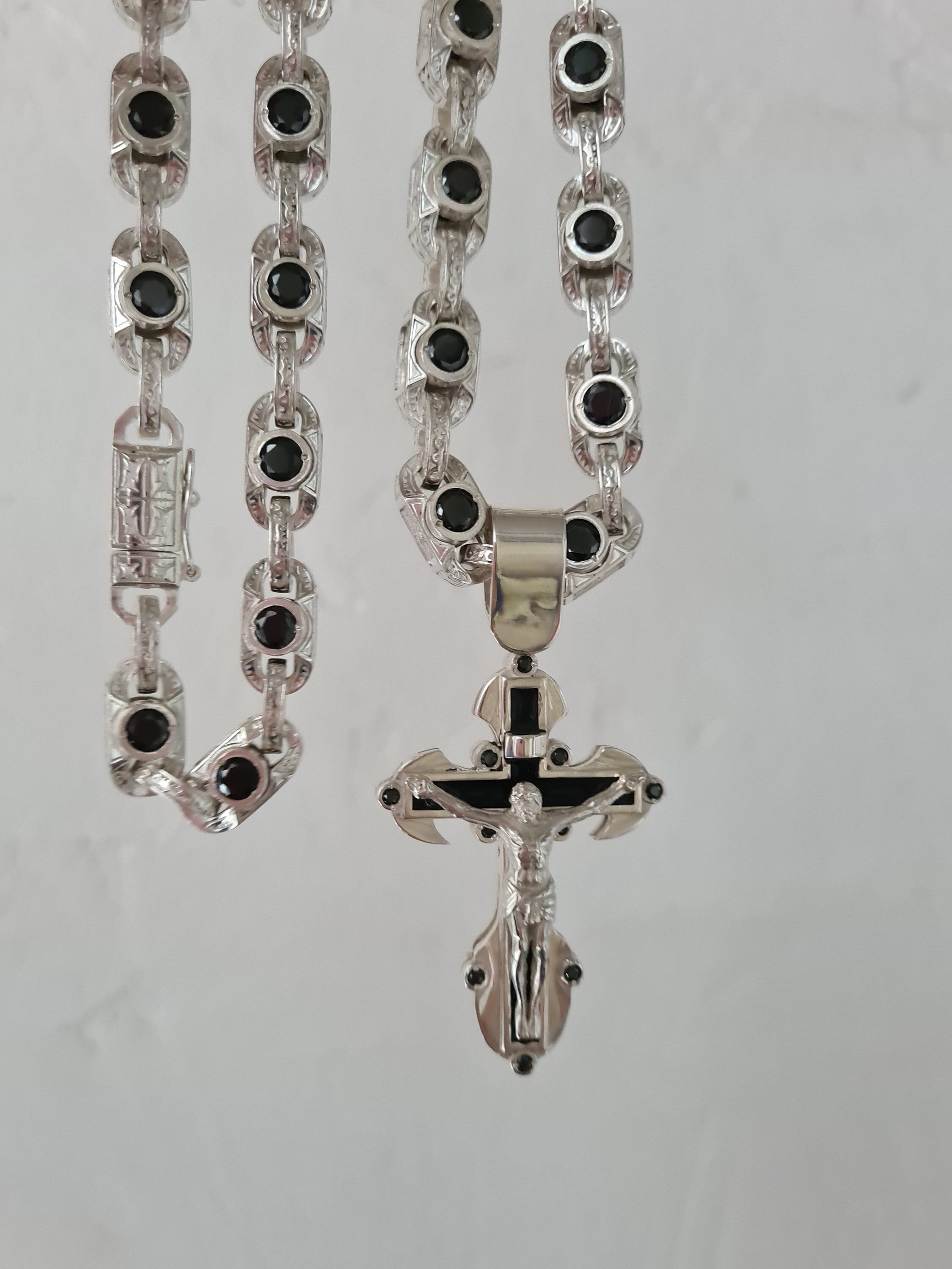 Necklace Ciondolo Oro E Diamanti Uomo Collana con pendente Croce ZANCAN Oro e Di