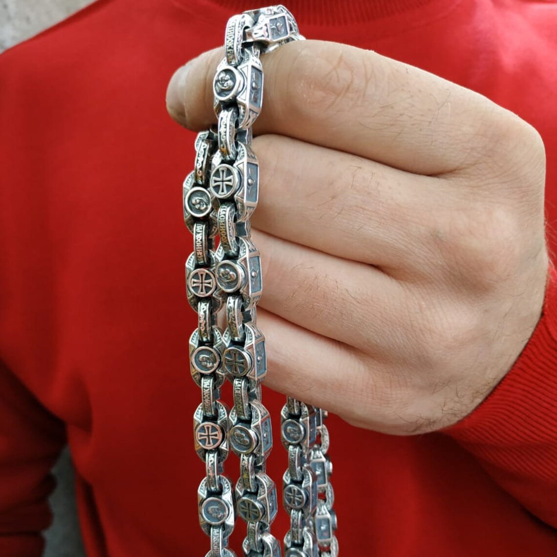 925 Sterling Silver Necklace for Men Solid Sterling Silver Etsy