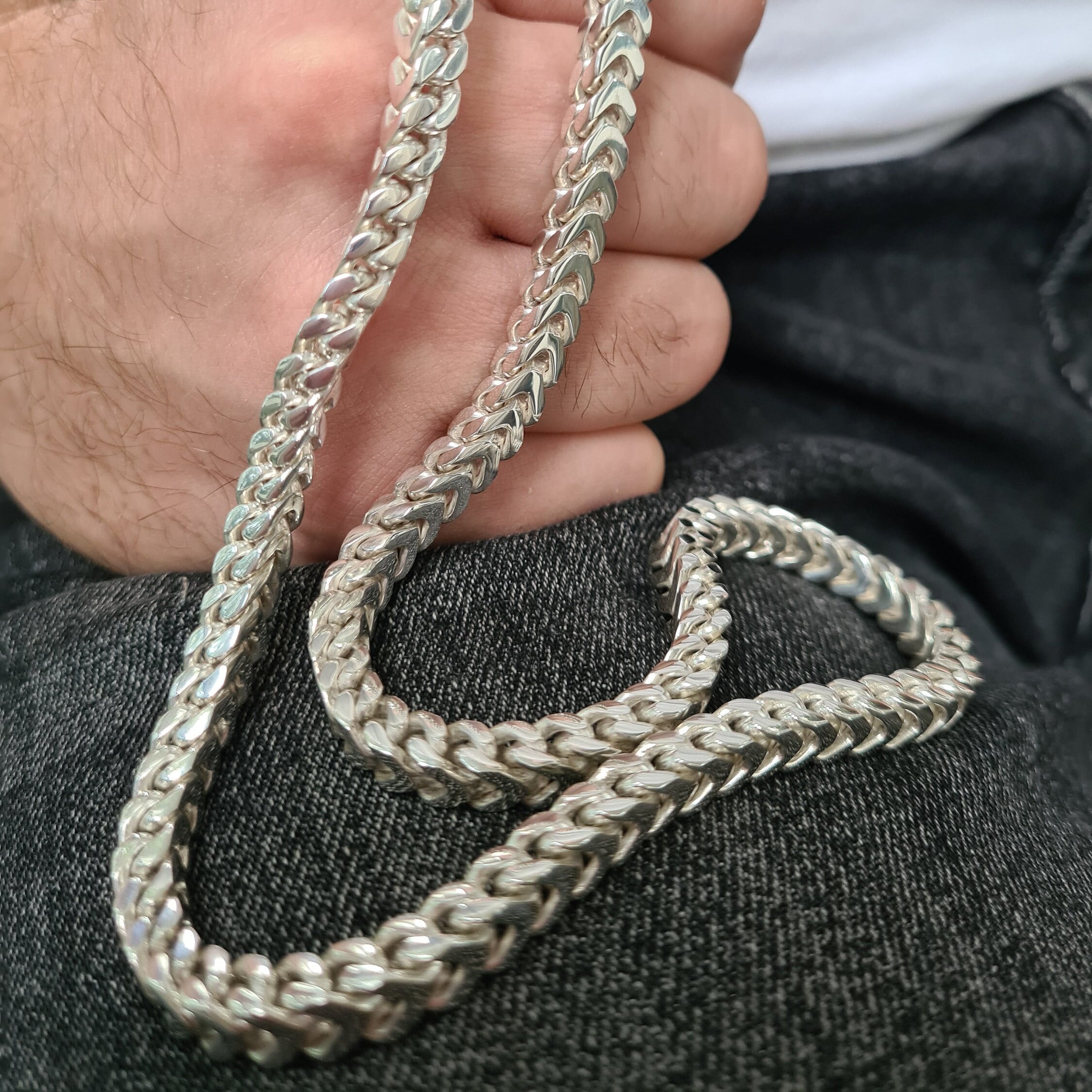 Silver Necklace for Men. Mens Chain 