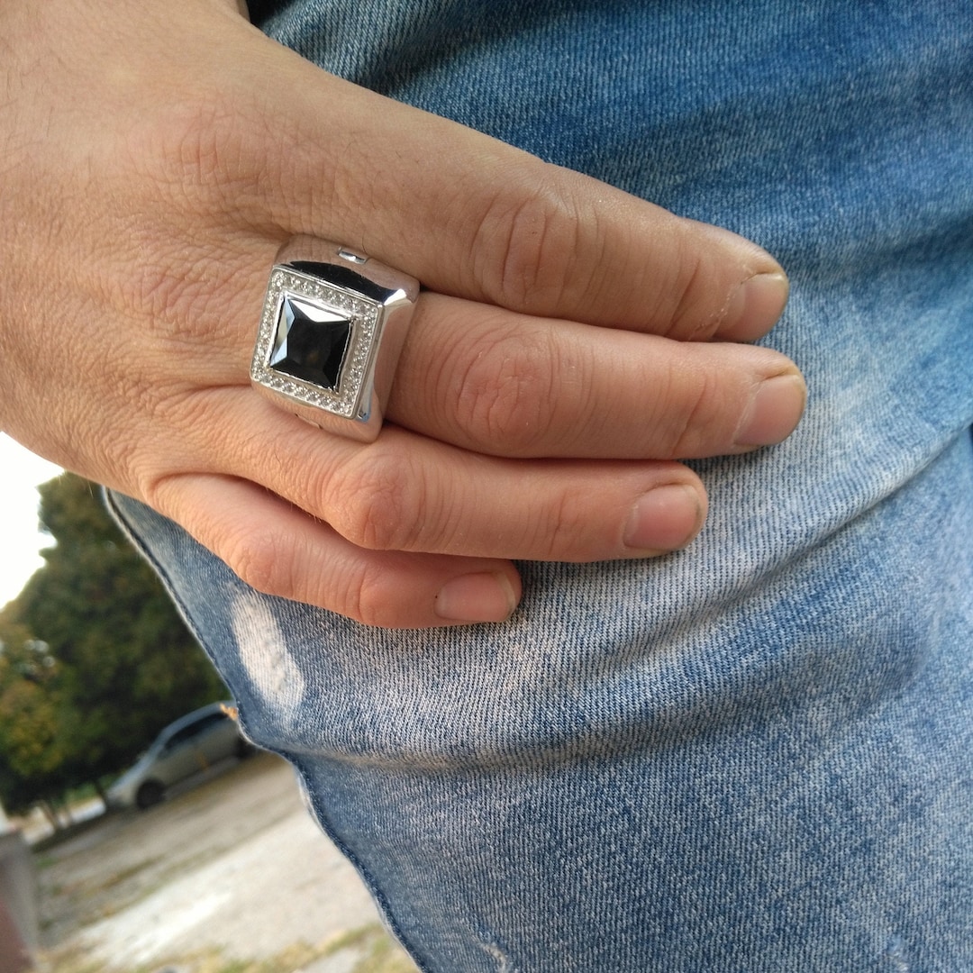 Men's Silver Ring Mens Rings With Stones Mens Jewelry Handmade Ring