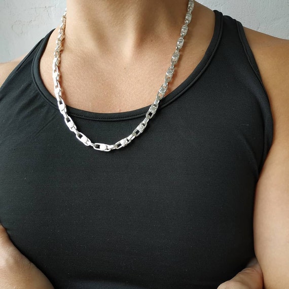 Mens silver necklace 925 online
