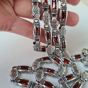 Mens sterling silver necklace; 925 sterling silver chain; mens silver chain; men&#39;s necklace; silver chain for men; mens necklace handmade