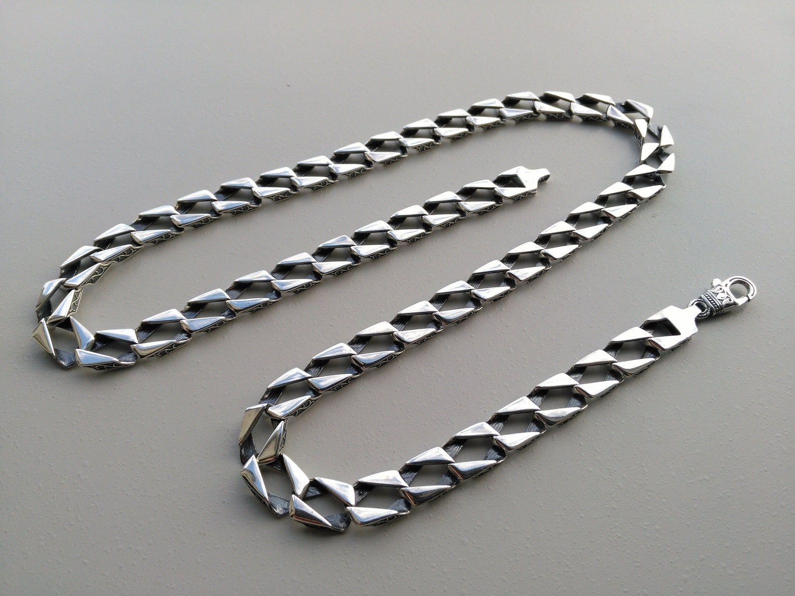 Titanstahl Halskette Für Männer - 60cm Silberkette 3mm Breite