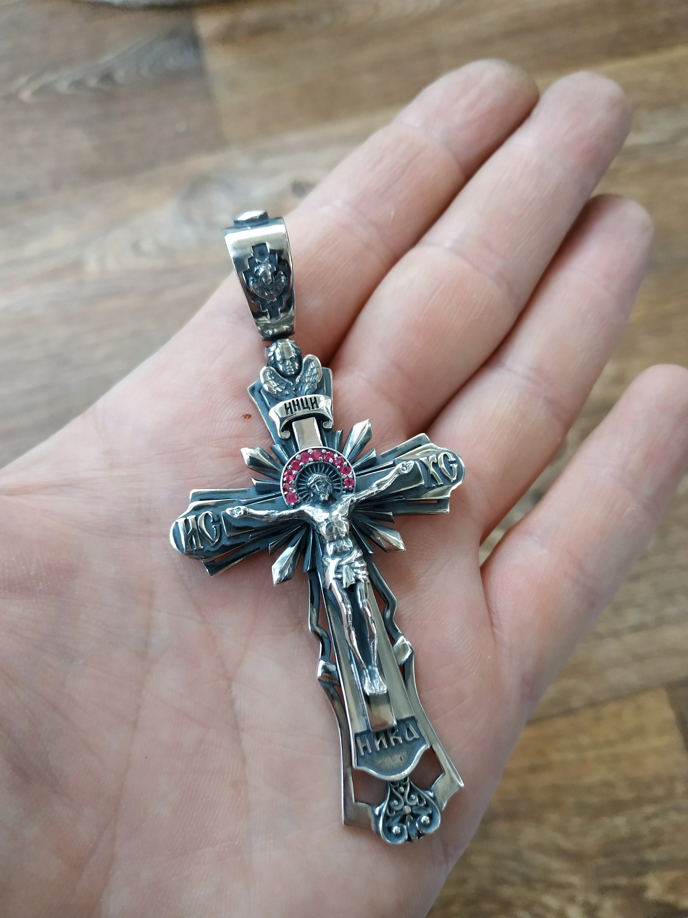 Ciondolo in argento sterling Croce di Gerusalemme .925 x 1 Croci Ciondolo in argento sterling Croce di Gerusalemme .925 x 1 Croci