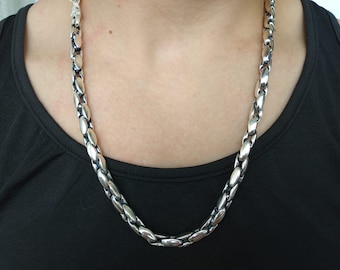 Mens silver necklace; mens silver chain; mens necklace; silver necklace for men; men's necklace handmade; gothic jewelry; bikers necklace