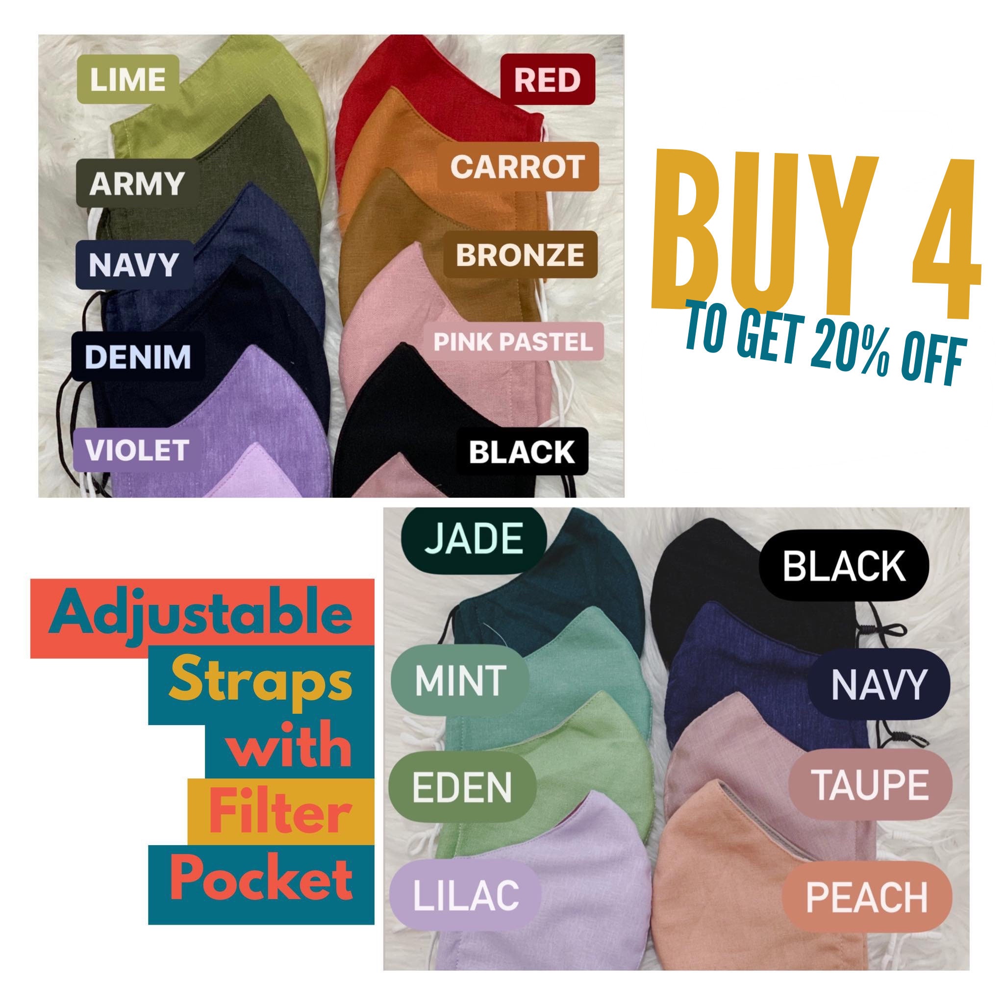 Adult Face Masks - Pack of 10 - Reusable Face Mask - Washable Face Ma…