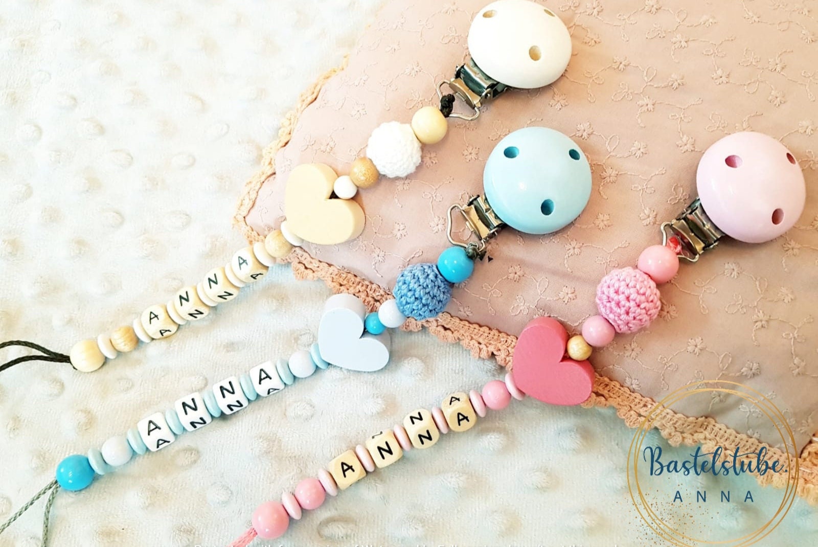 Pacifier chain with desired name Etsy