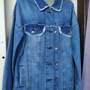 Veste en jean femme frangée Limited Edition