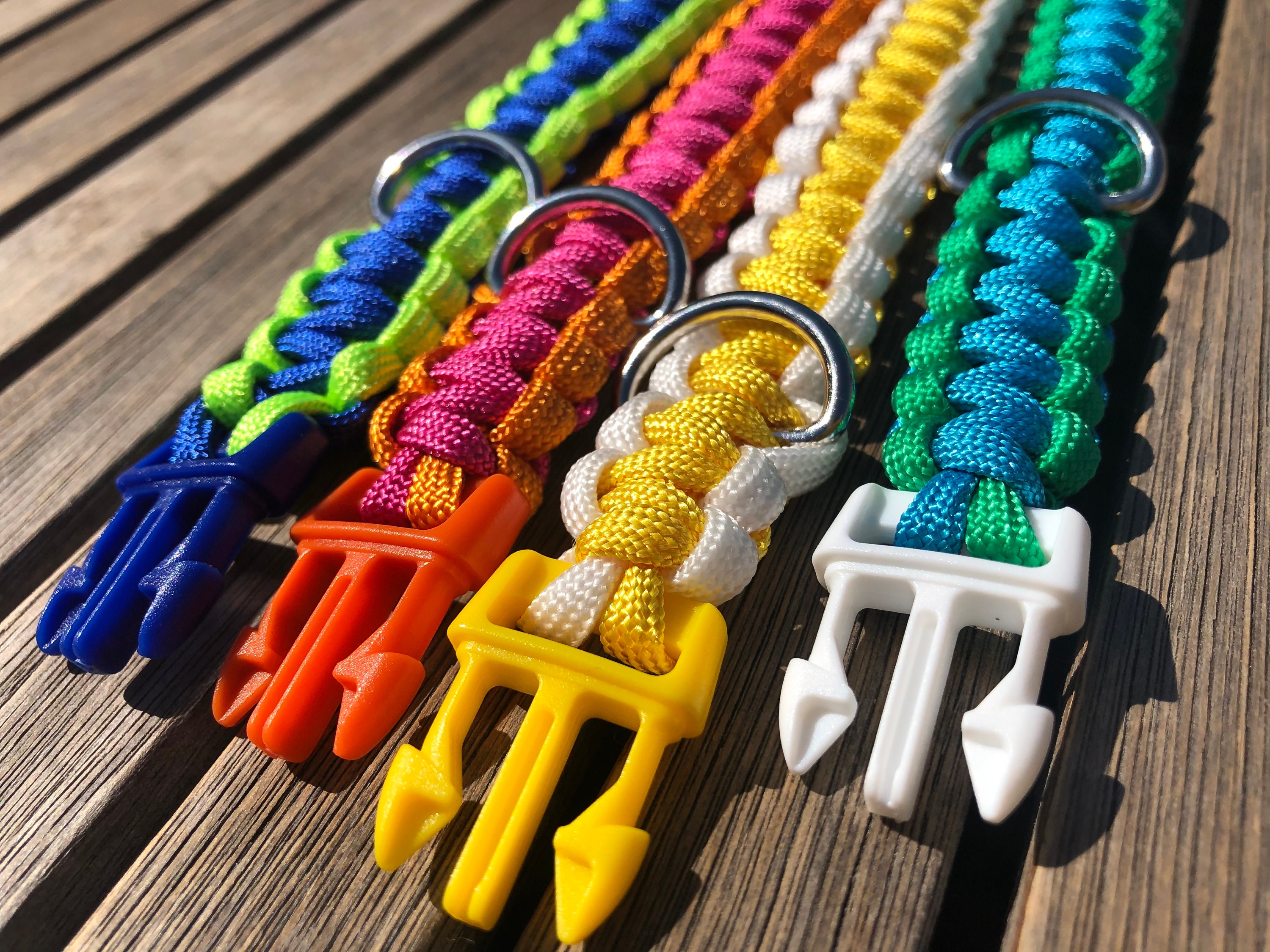 Rainbow Macramé Dog Collar / Paracord Dog Collar / Handmade / Etsy
