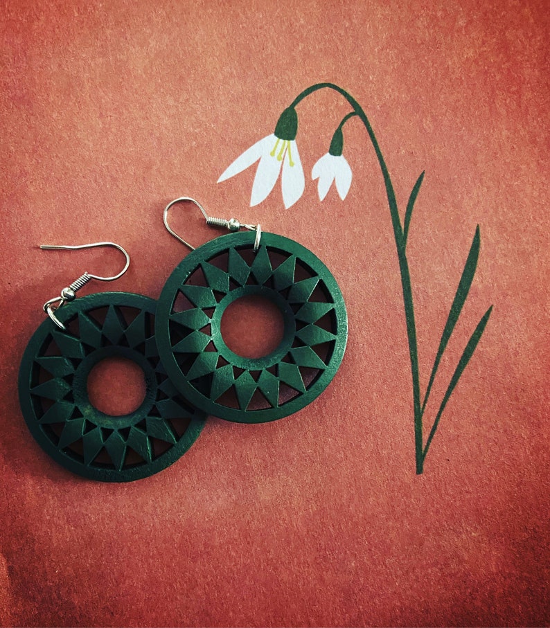 Green Boho Earrings