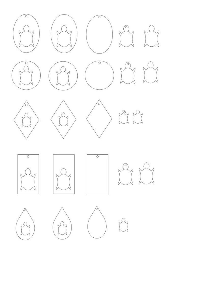 Download Keychain Svg Bundle Sea Turtle Svg Cut File Wood Or Leather Earrings Vector Template Laser Cut Patterns Craft Supplies Tools Blueprints Patterns Kromasol Com