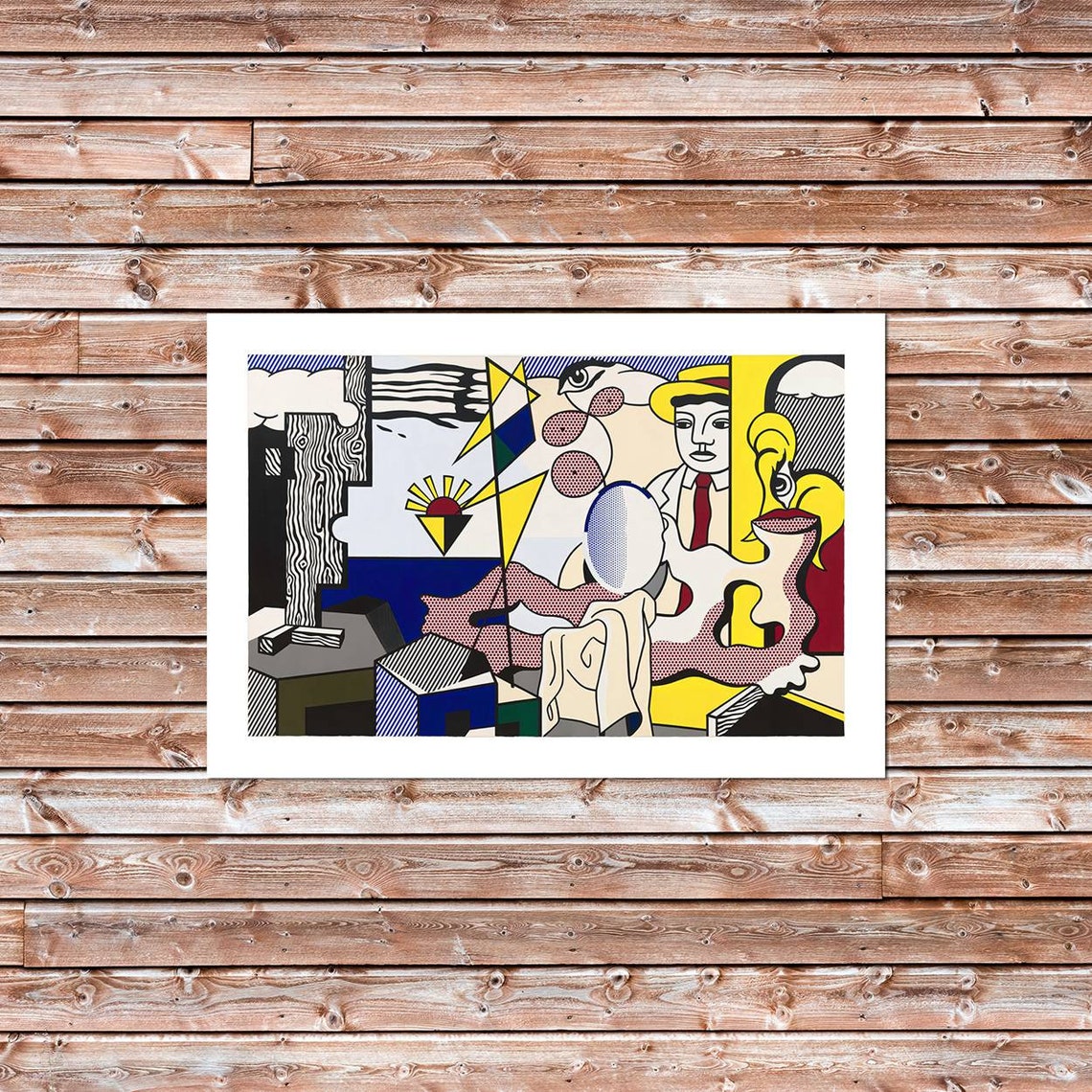roy lichtenstein figures with sunset