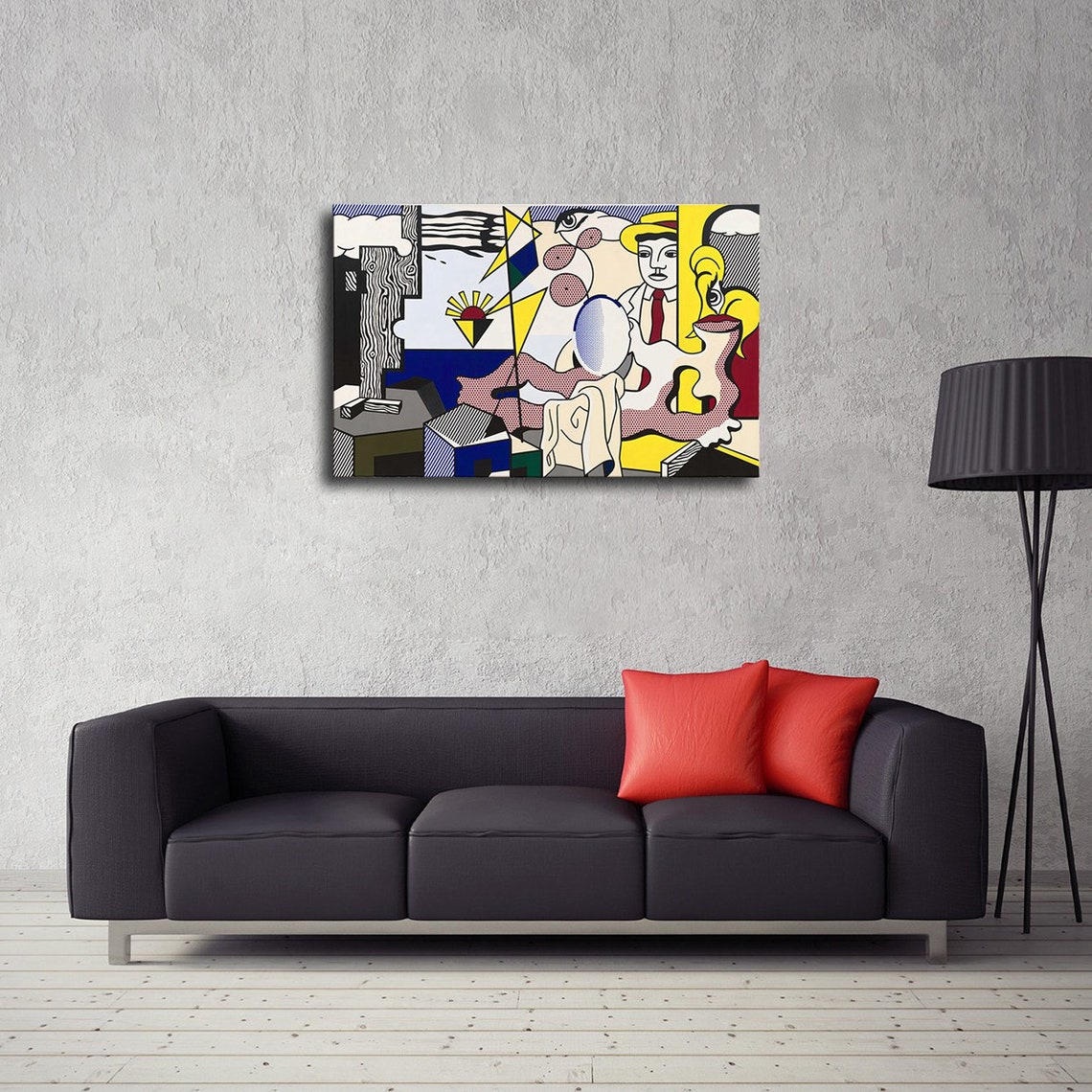 roy lichtenstein figures with sunset