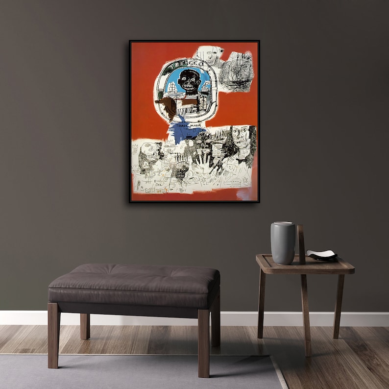 Jean-Michel Basquiat and Andy Warhol LOGO HD print on Canvas ready to hang large wall Picture or Hand painted oil Painting 32x24 inches