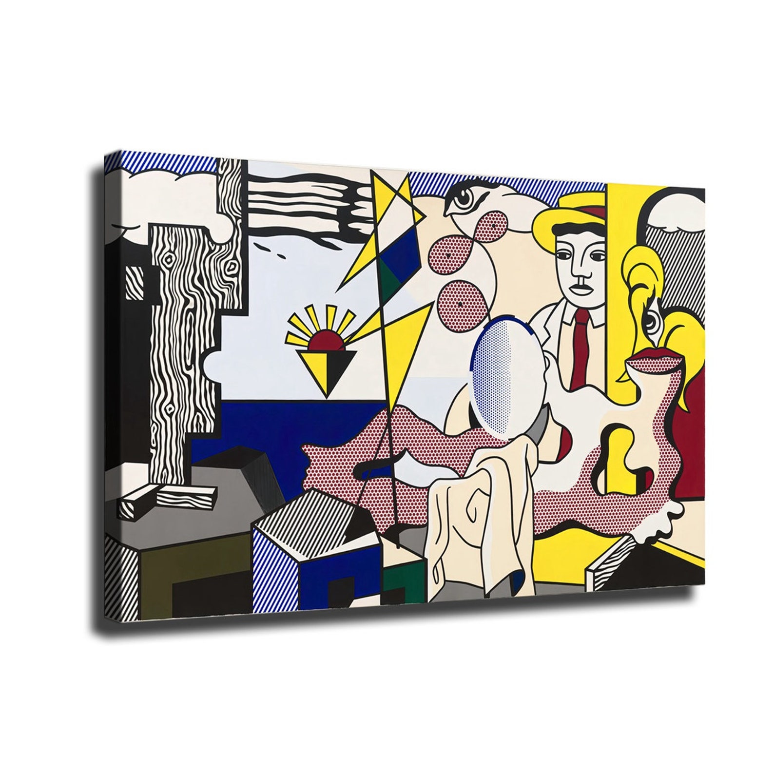 Roy Lichtenstein Figures with sunset HD print on | Etsy