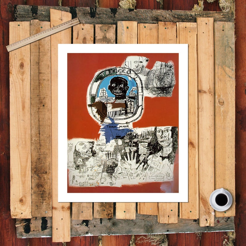 Jean-Michel Basquiat and Andy Warhol LOGO HD print on Canvas ready to hang large wall Picture or Hand painted oil Painting 32x24 inches