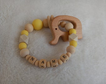 Grasping toy with name, personalized birth gift for boys and girls, toy for babies