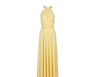 lemon Yellow Multiway Infinity Bridesmaid Dress for Weddings