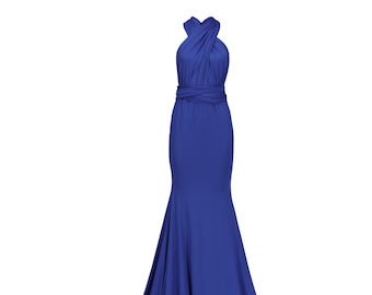 Royal Blue fishtail Multiway Infinity Bridesmaid Dress for Weddings