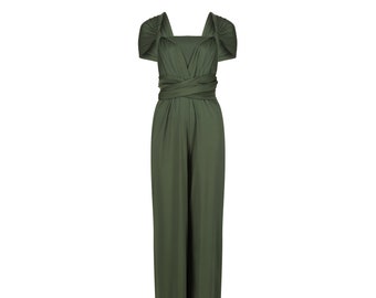 Hunter Green Multiway Infinity Bridesmaid jumpsuit for Weddings