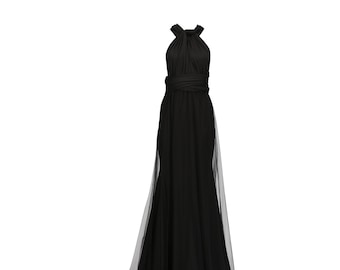 Black fishtail Multiway Infinity Bridesmaid Dress for Weddings