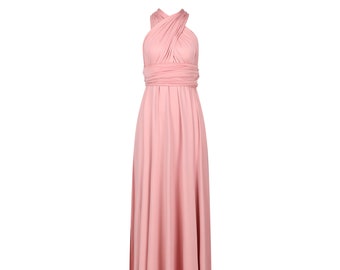 Dusky Pink Multiway Infinity Bridesmaid Dress for Weddings